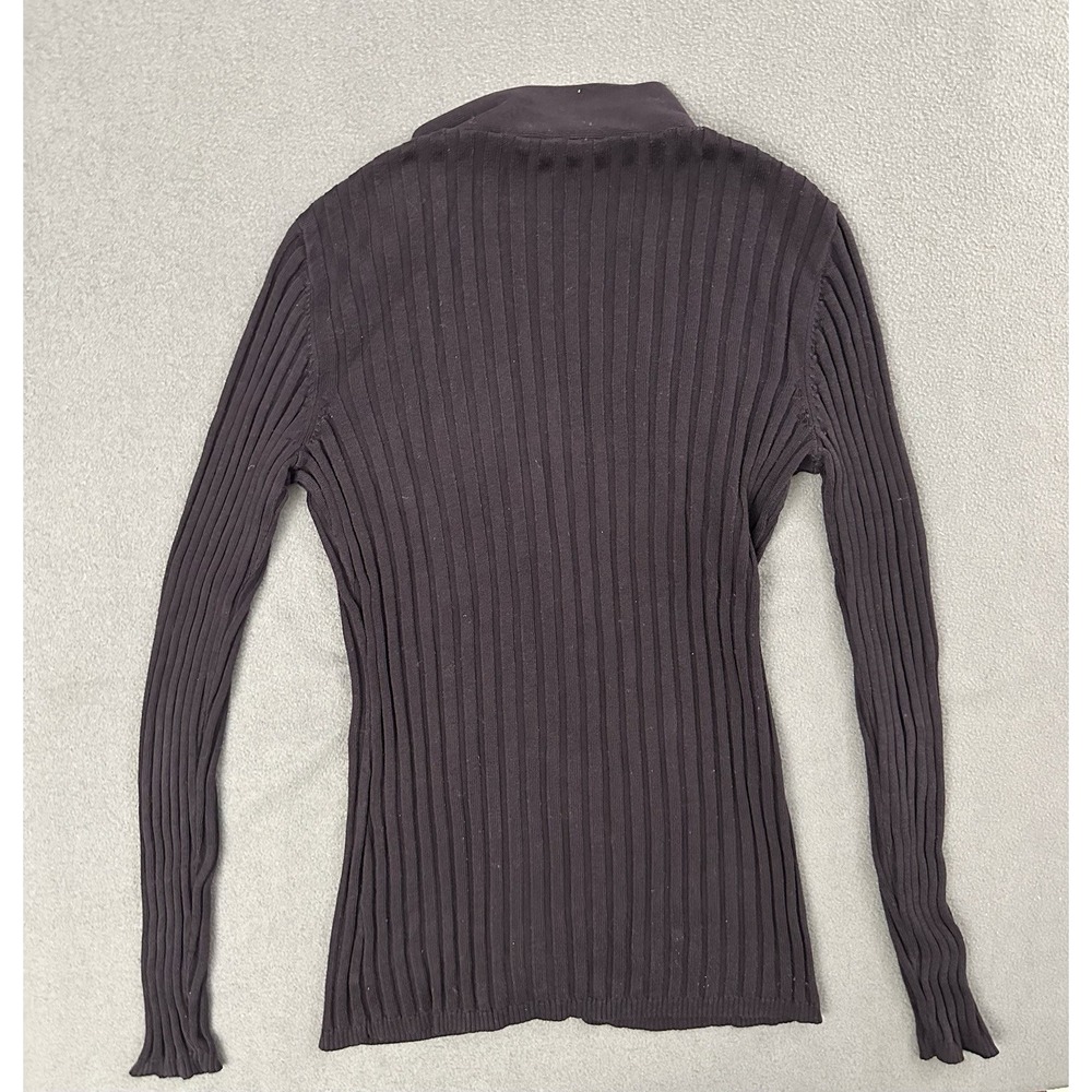 Tory Burch Navy V-Neck Button-Front Knit Cardigan Sweater Logo Women S - Picture 3 of 4
